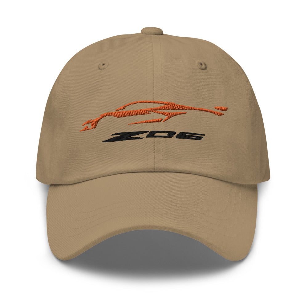 2023 Corvette Z06 C8 Vette Sebring Amplify Orange Silhouette Emroidered Dad hat