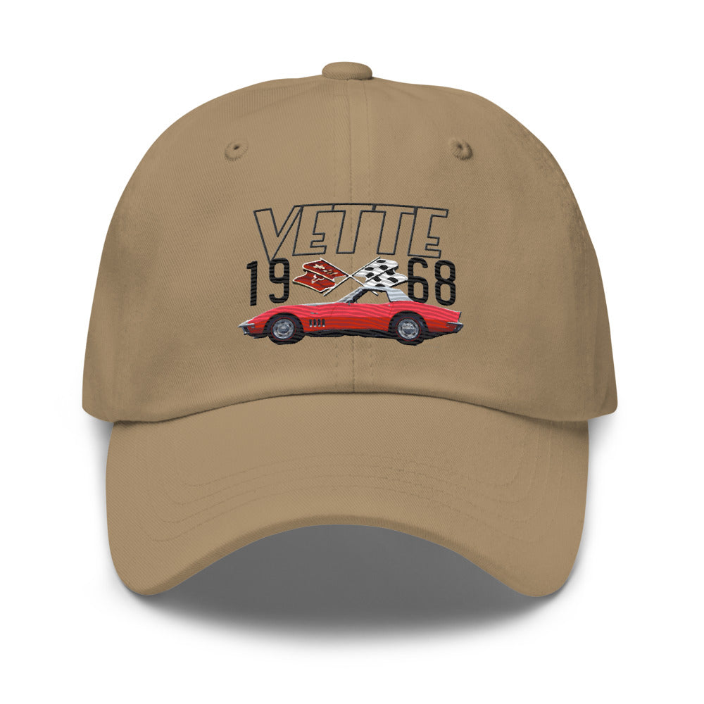 1968 Corvette Red Vette C3 Classic Car Dad hat
