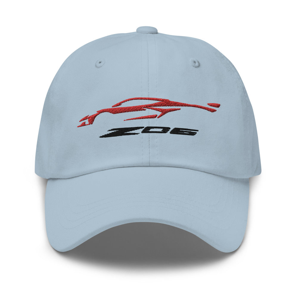 2023 Corvette Z06 C8 Vette Torch Red Silhouette Emroidered Dad hat