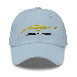 2023 Corvette Z06 C8 Vette Accelerate Yellow Silhouette Emroidered Dad hat