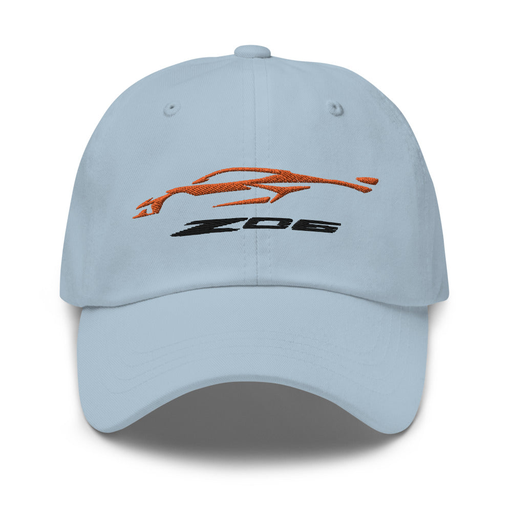 2023 Corvette Z06 C8 Vette Sebring Amplify Orange Silhouette Emroidered Dad hat