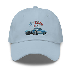 1961 Corvette C1 Jewel Blue 61 Vette Owner Classic Car embroidered Dad hat