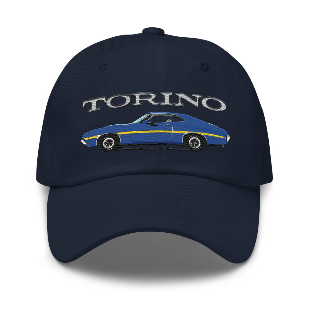 1972 Gran Torino Blue Muscle Car Owner Dad hat