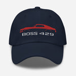 1969 Boss 429 Stang Red Muscle Car Owners Drivers Custom Embroidered Dad hat adjustable buckle strap