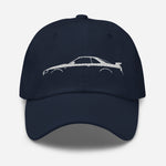 Japan Car Culture 90s JDM R34 GTR Outline Silhouette Japanese Monster GT-R Embroidered Dad hat