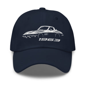 C2 1963 Corvette Dad hat for Classic Vette Owners Automotive Enthusiasts Gear Heads Cap