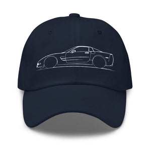 Sports Car Silhouette C5 Dad hat for Vette Drivers Owners