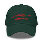 2024 Corvette Z06 C8 Torch Red Next Gen Silhouette Vette Drivers Embroidered Dad hat - adjustable buckle strap