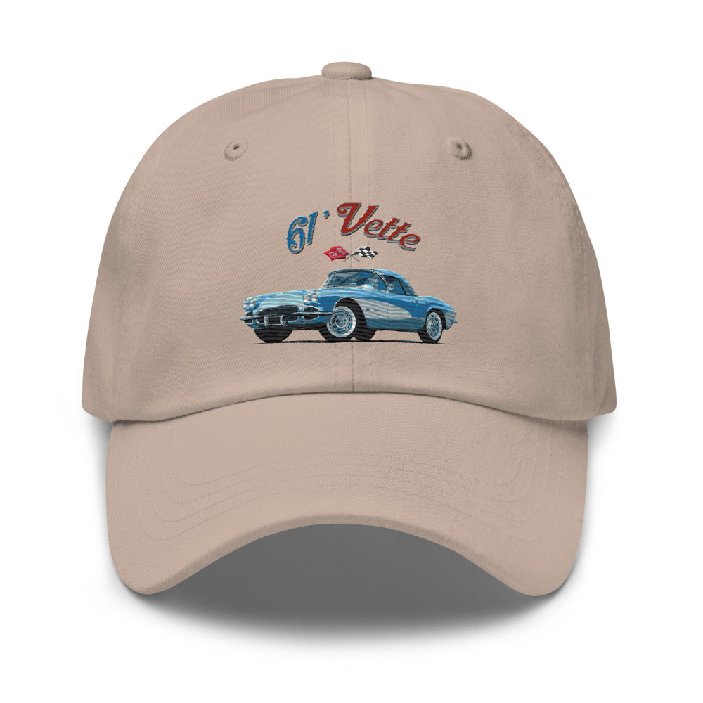 1961 Corvette C1 Jewel Blue 61 Vette Owner Classic Car embroidered Dad hat