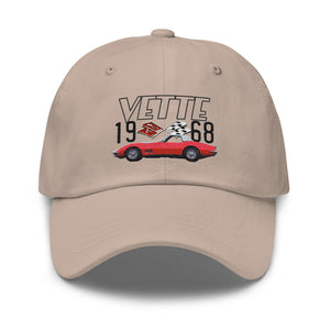 1968 Corvette Red Vette C3 Classic Car Dad hat