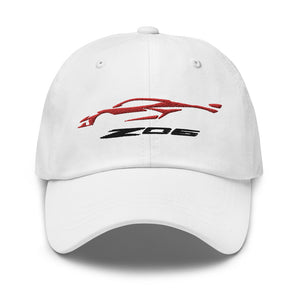 2023 Corvette Z06 C8 Vette Torch Red Silhouette Emroidered Dad hat