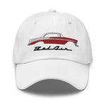 1956 Chevy Bel Air Red Antique Car Collector Cars 56 Belair Embroidered Dad hat