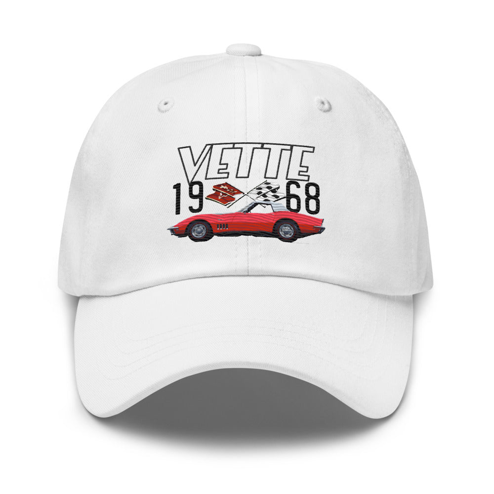 1968 Corvette Red Vette C3 Classic Car Dad hat