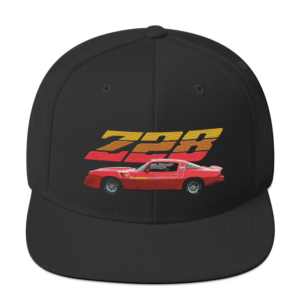 1980 Red Chevy Camaro Z28 Classic Muscle Car Owner Custom Snapback Hat adjustable snap back