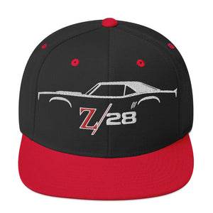 First Gen 1967 1968 1969 Chevy Camaro Z28 Outline Silhouette Embroidered cap for Classic Car Owners Snapback Hat