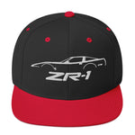 C4 Corvette ZR1 snapback hat silhouette design for Fourth Gen Vette Owners Drivers ZR-1 Cap