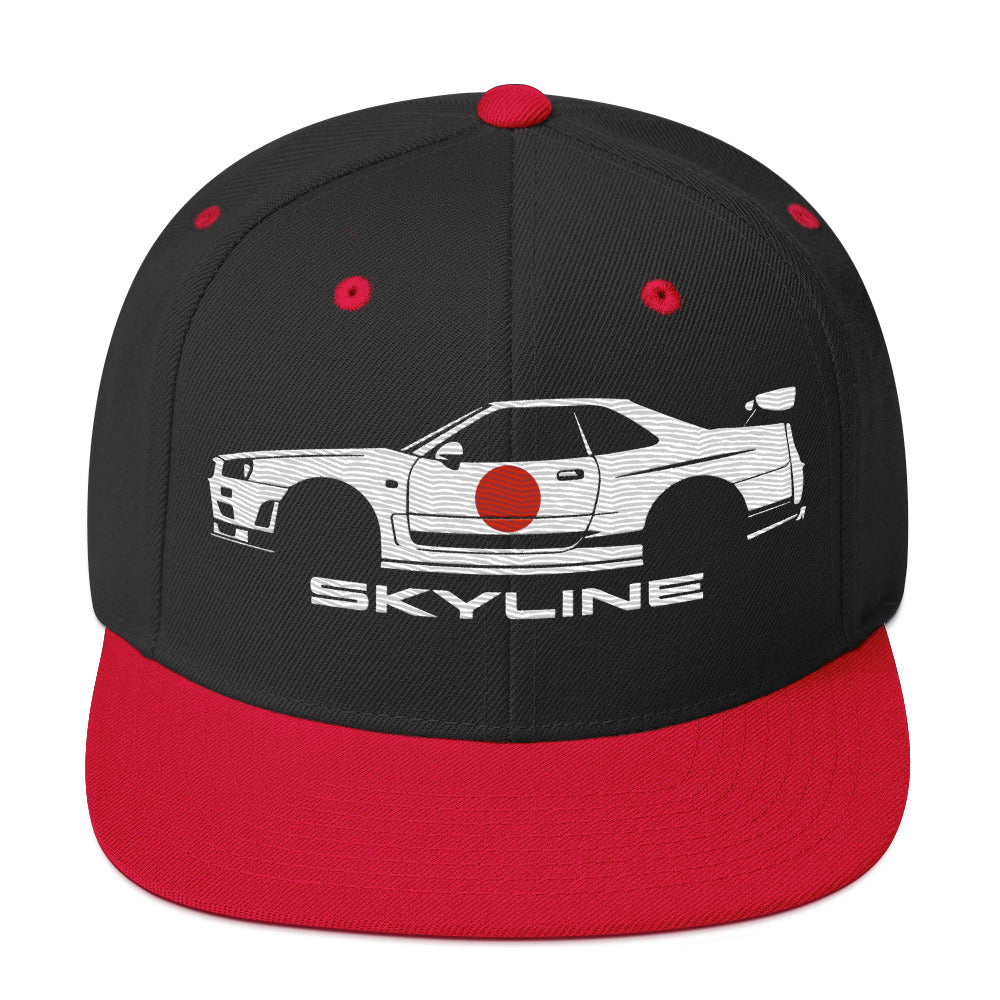 R34 GT-R Skyline hat for JDM Car Enthusiasts Japanese Automotive Culture GTR snapback cap