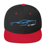 2024 Corvette C8 hat for Vette Drivers Rapid Blue Minimalist Silhouette Custom snapback Cap