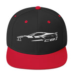 2024 Corvette C8 hat for Vette Drivers Arctic White Minimalist Silhouette Custom snapback Cap