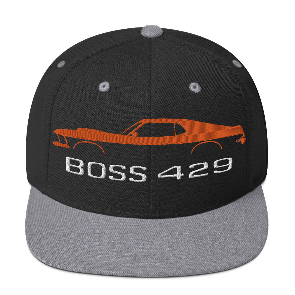 1969 Boss 429 Stang Orange Muscle Car Owners Drivers Custom Embroidered Snapback Hat adjustable snap back