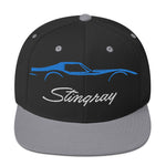 Blue C3 Corvette Sports Car Stingray Silhouette 3rd Gen Vette Driver Custom Embroidered Snapback Hat snap back cap