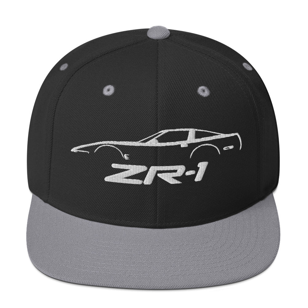 C4 Corvette ZR1 snapback hat silhouette design for Fourth Gen Vette Owners Drivers ZR-1 Cap