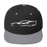 2024 Corvette C8 hat for Vette Drivers Arctic White Minimalist Silhouette Custom snapback Cap