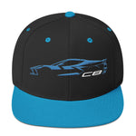 2024 Corvette C8 hat for Vette Drivers Rapid Blue Minimalist Silhouette Custom snapback Cap