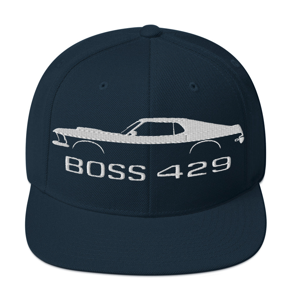 1969 Boss 429 Stang Rare Muscle Car Owners Drivers Custom Embroidered Snapback Hat adjustable snap back cap