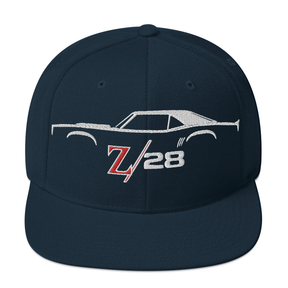 First Gen 1967 1968 1969 Chevy Camaro Z28 Outline Silhouette Embroidered cap for Classic Car Owners Snapback Hat