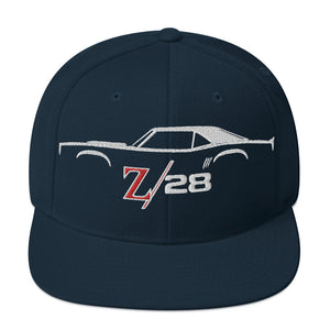 First Gen 1967 1968 1969 Chevy Camaro Z28 Outline Silhouette Embroidered cap for Classic Car Owners Snapback Hat