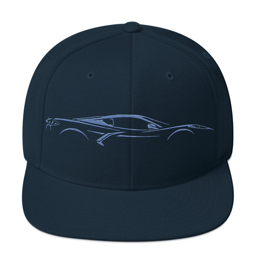 2024 2025 Rapid Blue Corvette C8 Line Art for 8th Gen Vette Owners Drivers Embroidered Adjustable Cap Snapback Hat Snap Back