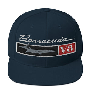 Front Fender Emblem 1968 Barracuda V8 68 Cuda snapback hat for Classic Car Owners Muscle Cars Enthusiasts Mechanics Gear Heads