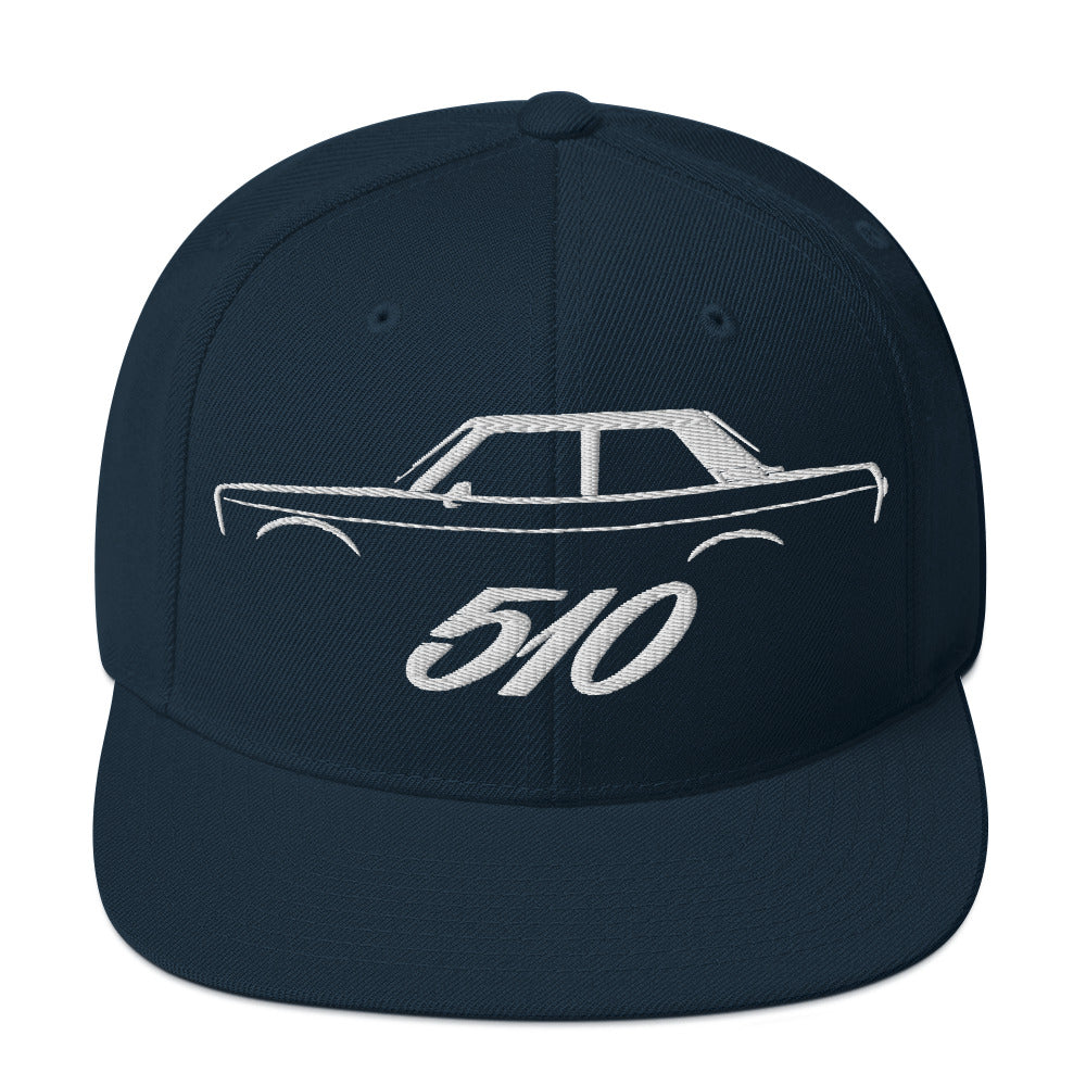 Datsun 510 Japanese Classic Car JDM Fans snapback hat for car shows