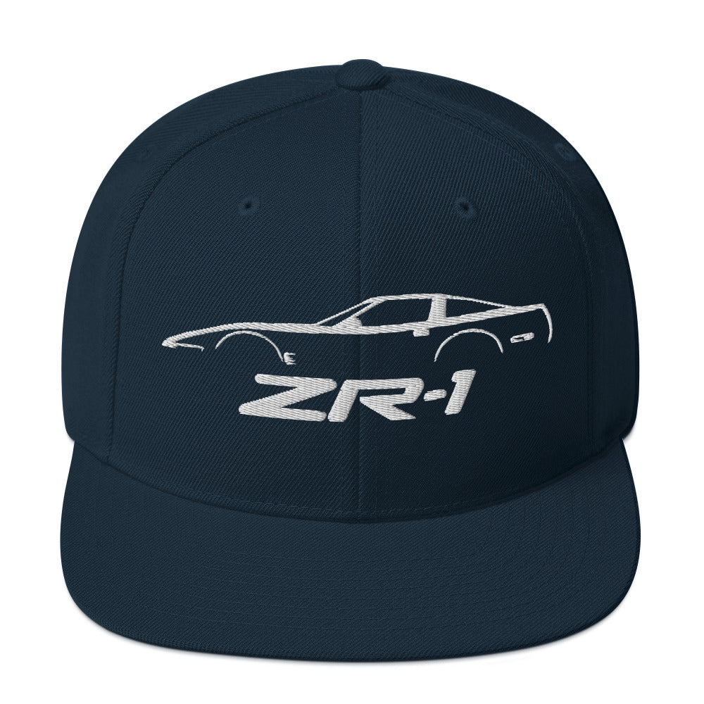 C4 Corvette ZR1 snapback hat silhouette design for Fourth Gen Vette Owners Drivers ZR-1 Cap