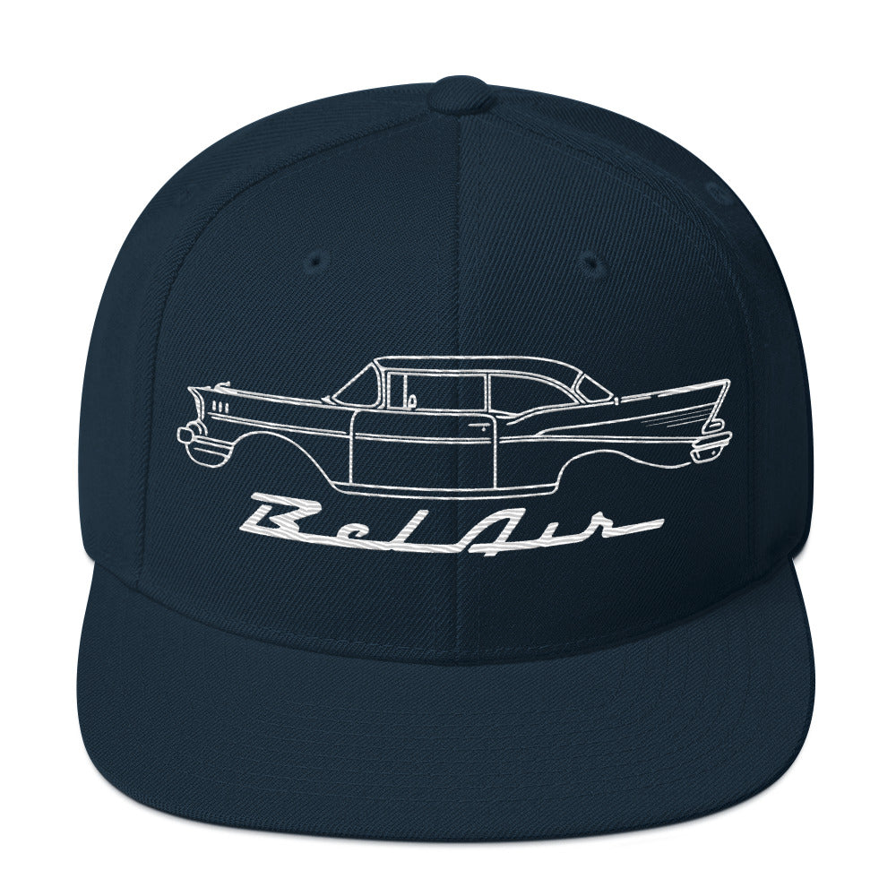 1957 Bel Air hat for 57 Chevy Classic Car Owners Custom Line Art Embroidery snapback cap