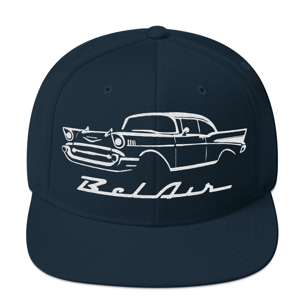 1957 Bel Air hat for Antique Chevy Owners Classic Car Enthusiasts 57 Belair snapback Cap