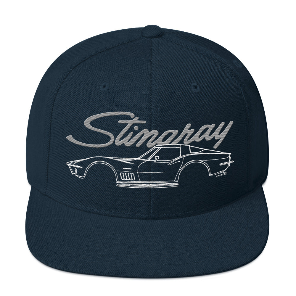 1969 Corvette C3 Stingray hat for Chevy Classic Car Drivers 69 Vette Line Art snapback Cap