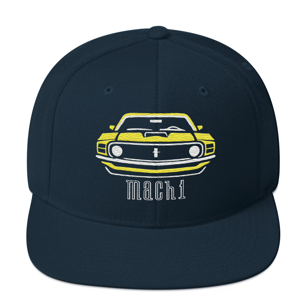 1970 Yellow Mach 1 hat for Stang Owners Classic Muscle Car Enthusiasts snapback Cap