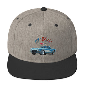 1961 Corvette C1 Jewel Blue 61 Vette Owner Classic Car embroidered Snapback Hat adjustable snap back