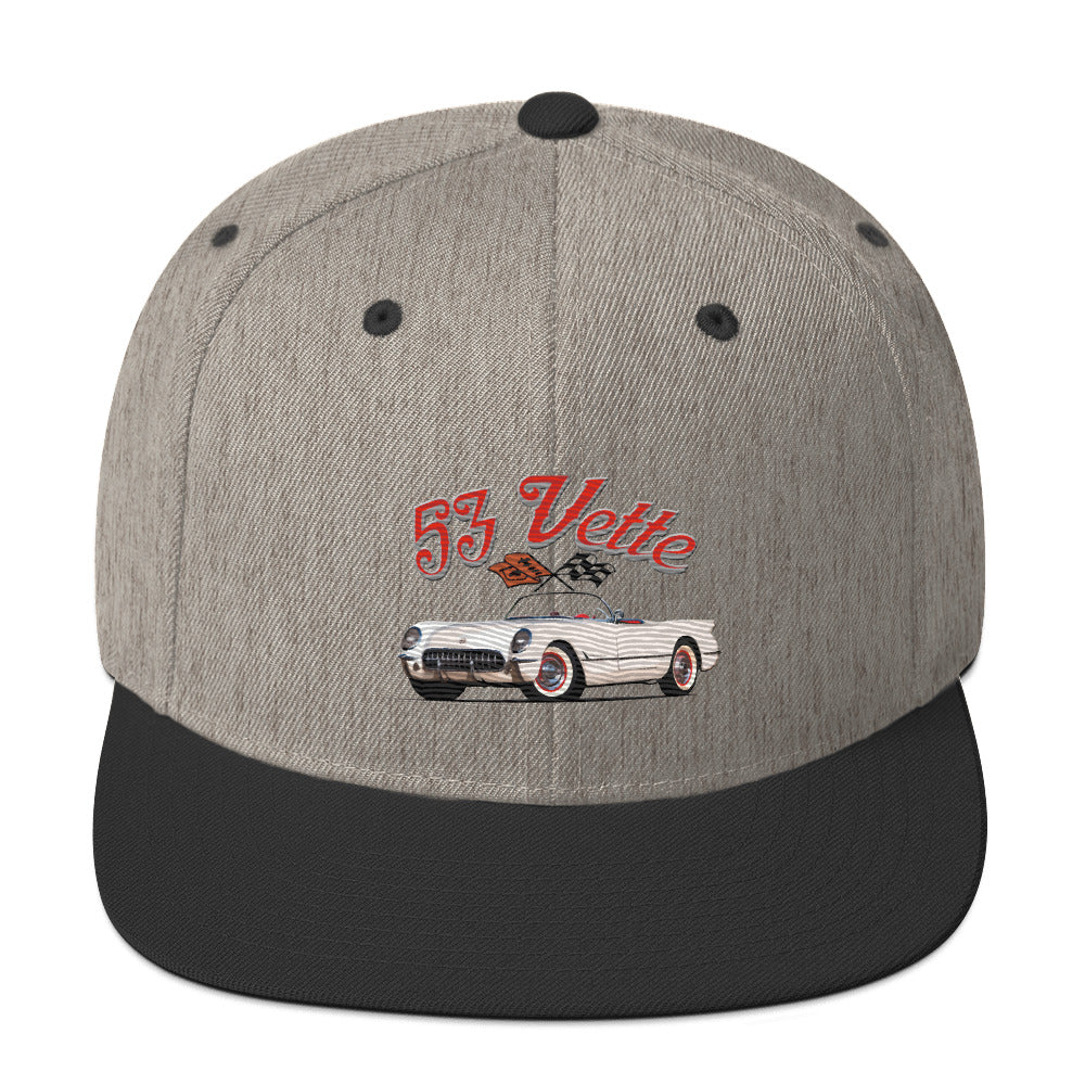 1953 Corvette C1 Fisrt Generation 53 Vette Antique Car Snapback Hat adjustable snap back