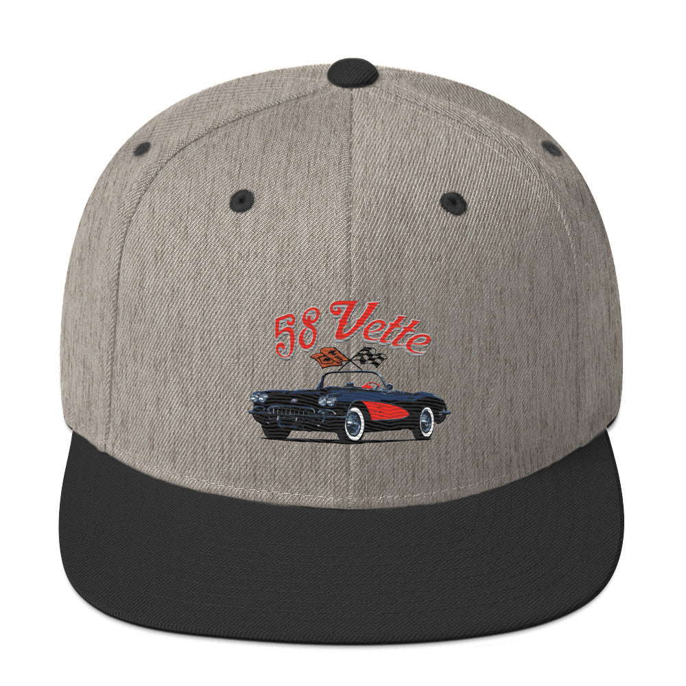 1958 Corvette C1 Antique Classic Car Collector Americana Nostalgia Snapback Hat adjustable snap back