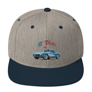 1961 Corvette C1 Jewel Blue 61 Vette Owner Classic Car embroidered Snapback Hat adjustable snap back