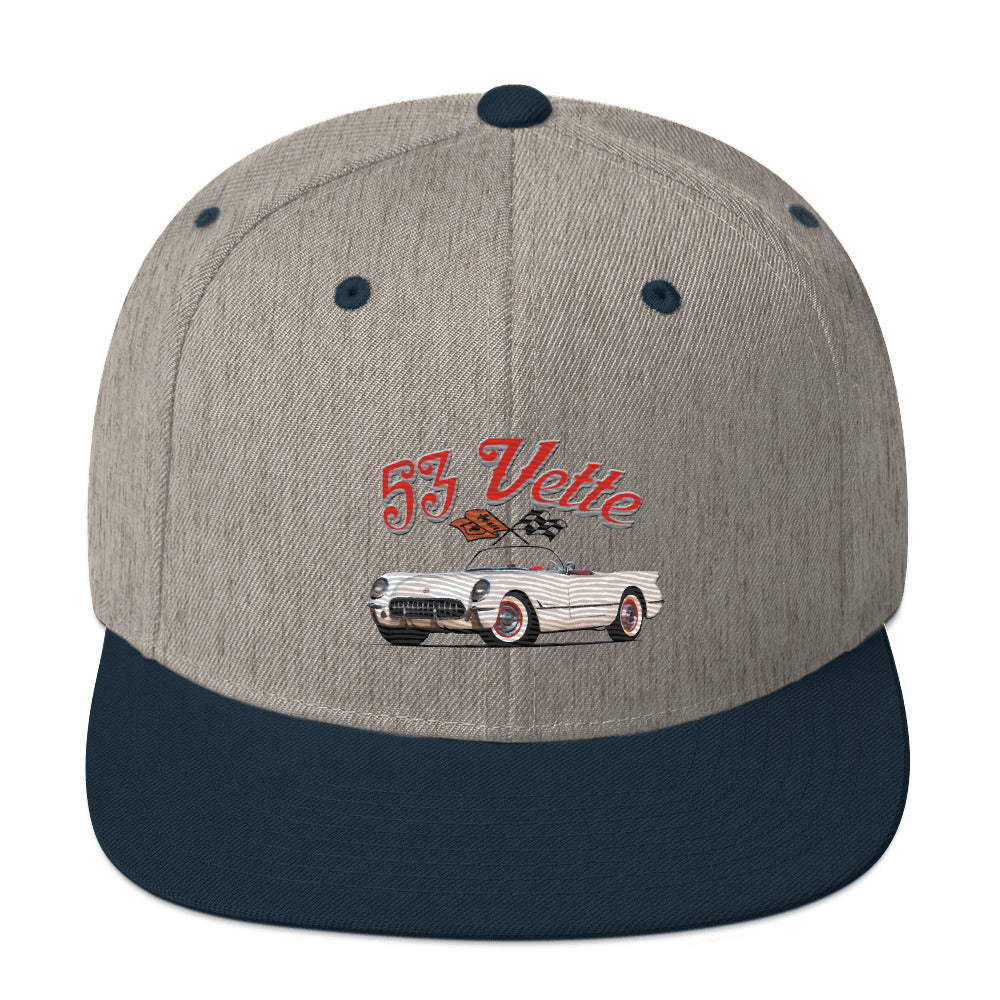 1953 Corvette C1 Fisrt Generation 53 Vette Antique Car Snapback Hat adjustable snap back