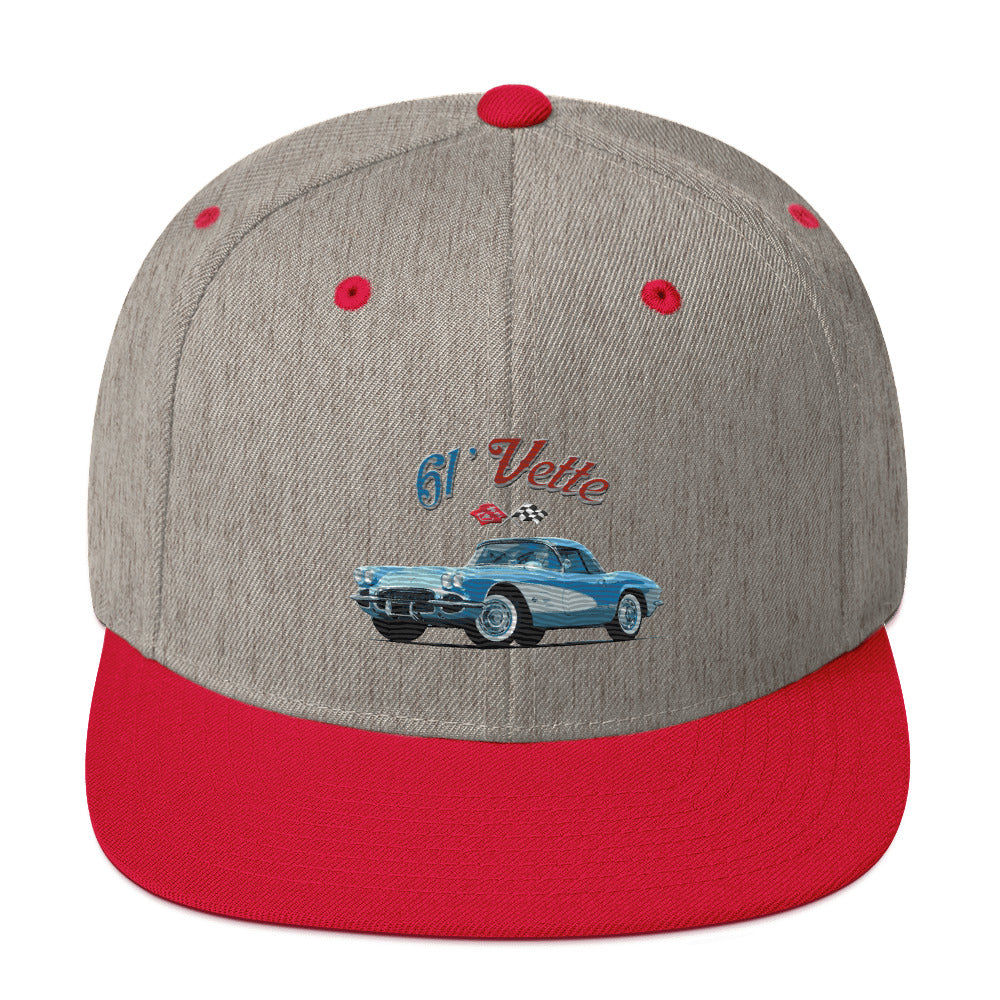 1961 Corvette C1 Jewel Blue 61 Vette Owner Classic Car embroidered Snapback Hat adjustable snap back