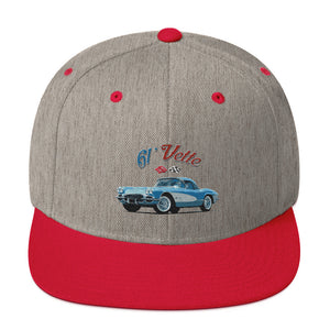 1961 Corvette C1 Jewel Blue 61 Vette Owner Classic Car embroidered Snapback Hat adjustable snap back