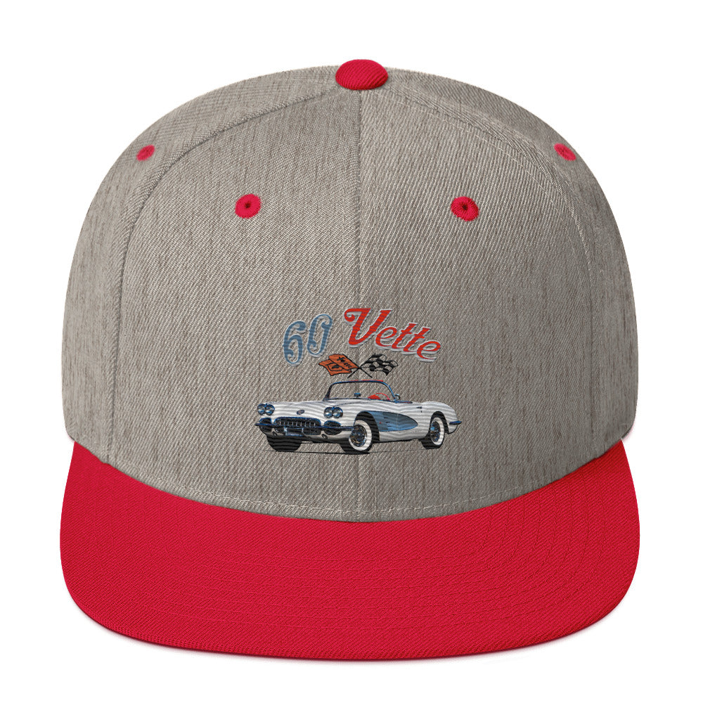 1960 Corvette Convertible C1 American Classic Car Automotive Nostalgia Snapback Hat adjustable snap back