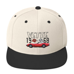 1968 Corvette Red Vette C3 Classic Car Snapback Hat adjustable snap back