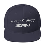 C4 Corvette ZR1 snapback hat silhouette design for Fourth Gen Vette Owners Drivers ZR-1 Cap