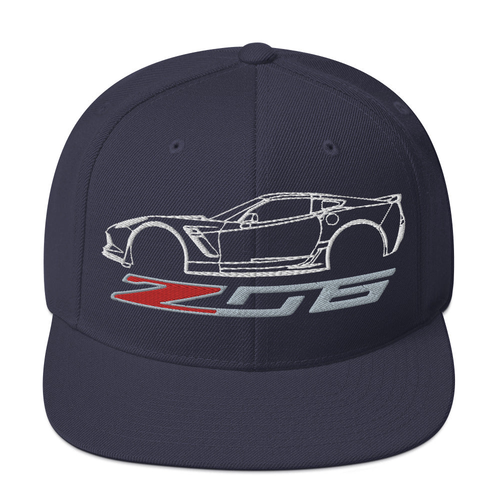 C7 Corvette Z06 snapback hat for 7th Gen Vette Drivers Owners Custom Car Show adjustable Cap